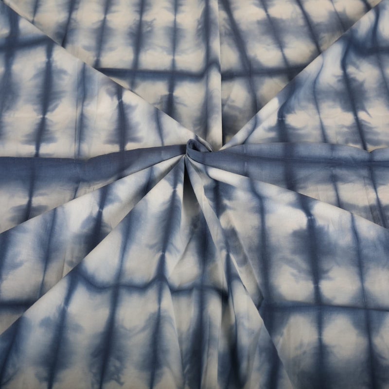 Trade Star 5 Yard 100% Cotton Shibori Fabric Indian Cotton Handmade Fabric for Dressmaking Natural Indigo Tie Dye Cloth for Highly Durable Sewing Fall Decor Beautiful Premium Quality Cloths Pattern 1 - Image 1